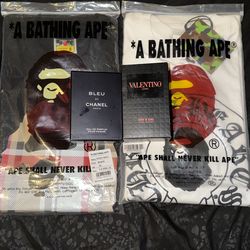 2 bape tees and 2 colognes