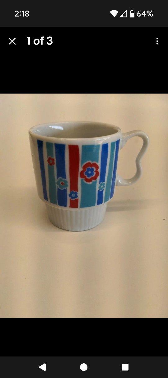Vintage Nevco Japan Floral Ceramic Coffee/tea Mug/Cup