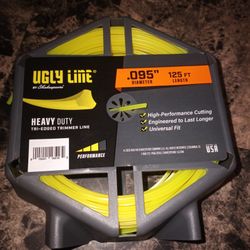 Brand New Pack Of Ugly Line By Shakespeare Heavy Duty Tri- Edged Trimmer Line .095"diameter 125-ft Length