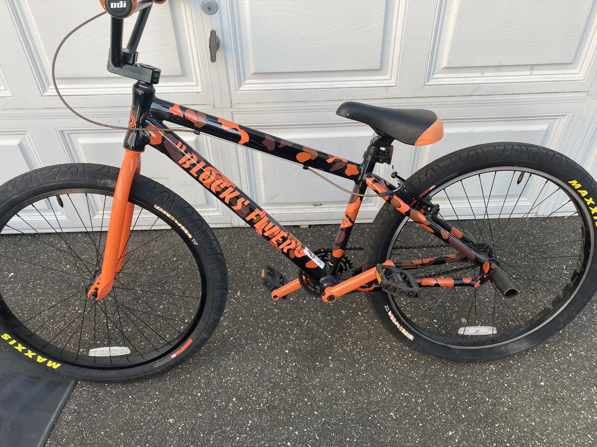 NEW 21/22 SE BLOCKS FLYER 26 ORANGE CAMO SINGLE SPEED FREESTYLE BIG BMX