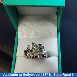 Ring - Engagement Set - White Gold 14k (.585) 8.9 grams Size 7