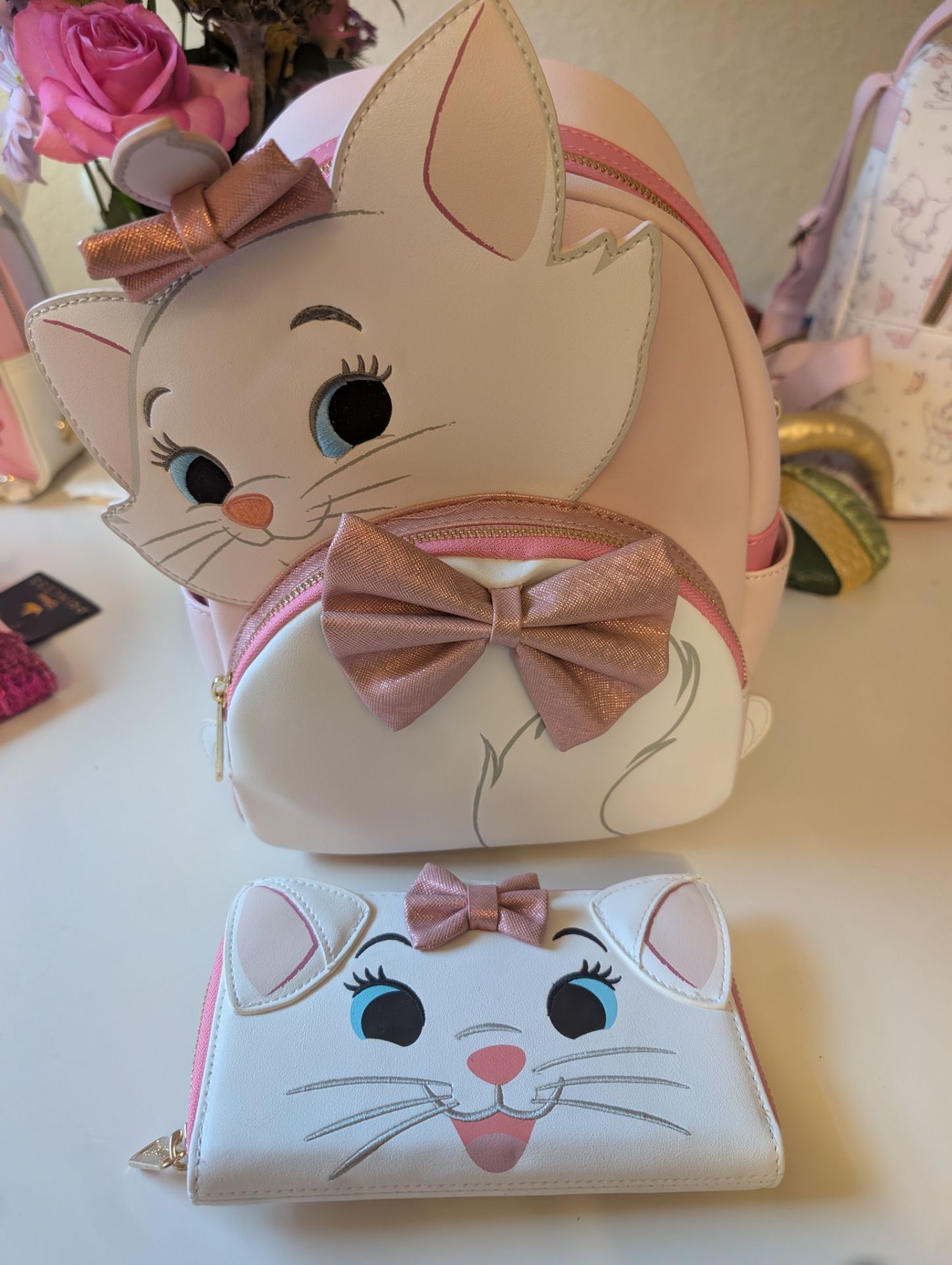 LOUNGEFLY DISNEY THE ARISTOCATS MARIE Lot MINI BACKPACK New Wallet Rare Combo