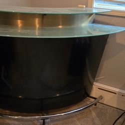 Curved Glass And Metal Bar