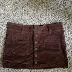 Free People Brown Cordoroy Pencil Skirt