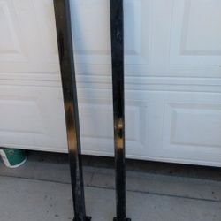 2 Metal  Fence Post With Flange And Post Cap 2 in x 2in x 5ft black $25 Each 
