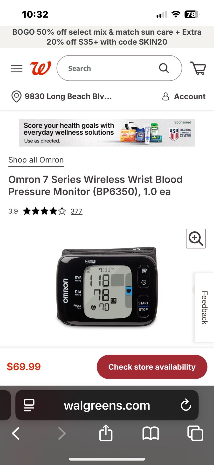 Omron 7 Series Bp Monitor 