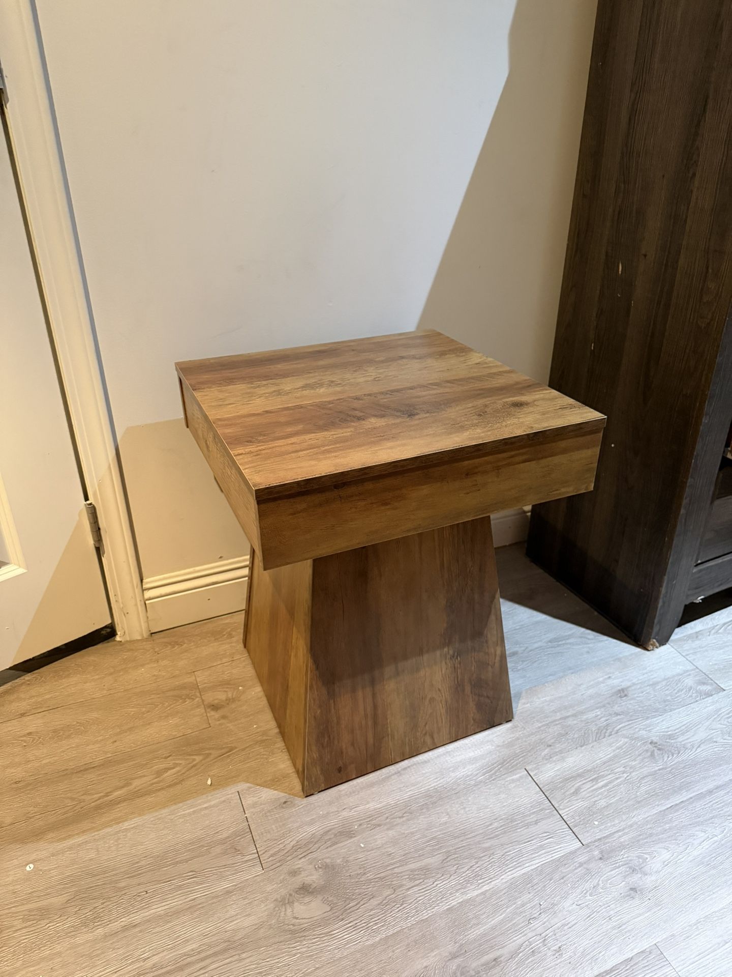 Wooden Square Side Table, Side Couch Table, Dark Wood Side Table, End Table, Small Side Table, Accent Furniture For Living Room