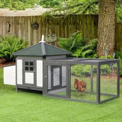 Wooden Chicken Coop with Nesting Box