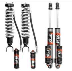 Fox 2.5 Performance Elite Adjustable Coilover w/ Reservoir + Rear Shocks Set w/2-3" lift