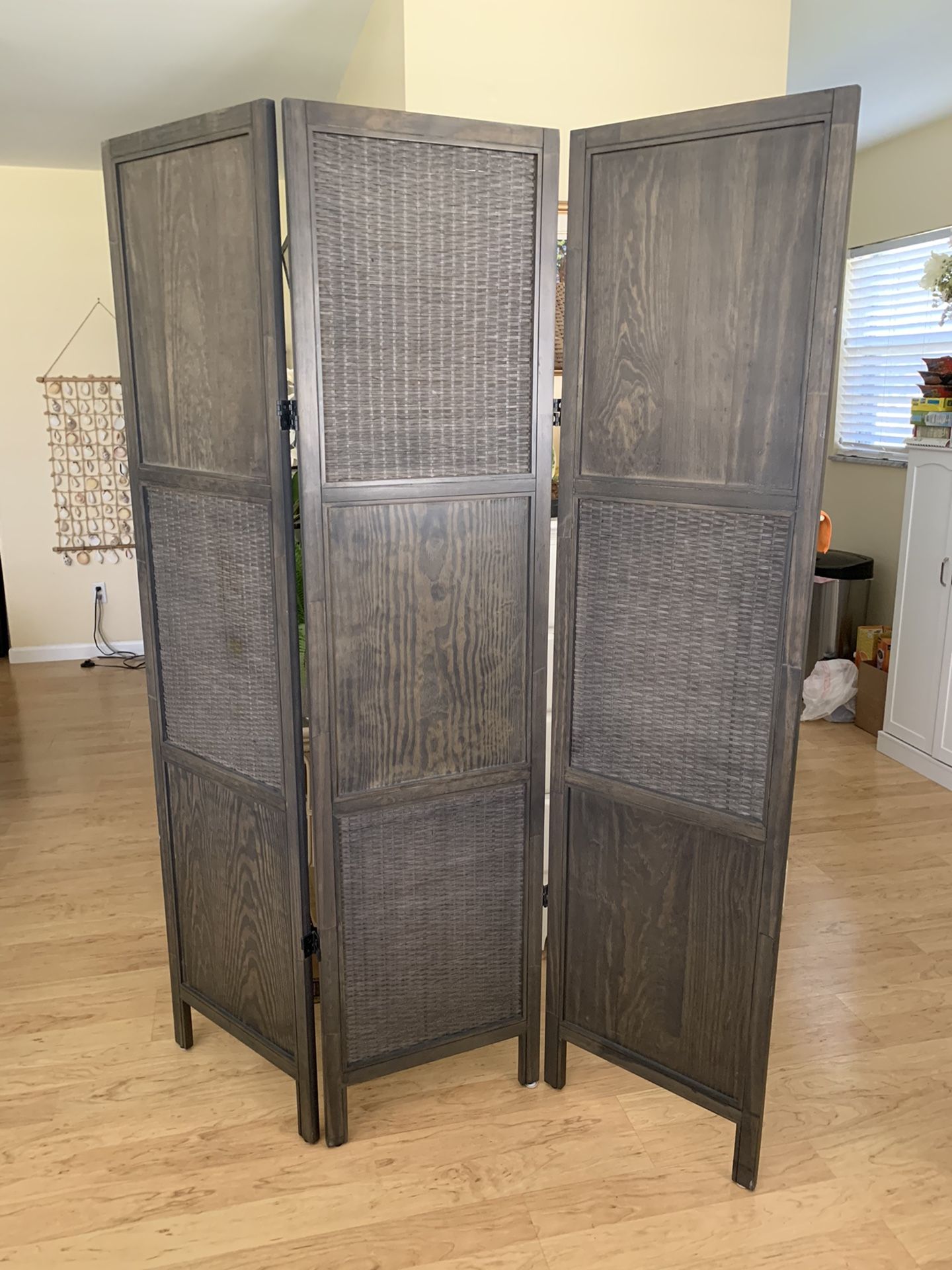 Gorgeous wood and bamboo room divider