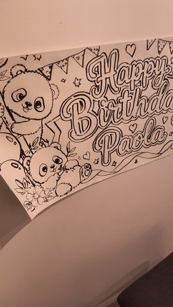 Custom coloring banners for birthdays