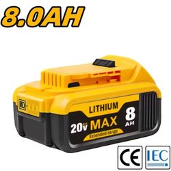  8.0Ah Lithium-ion  Battery for Dewalt 20V Max DCB200 DCB206 DCB204 DCB203 DCB208 for Dewalt 20V