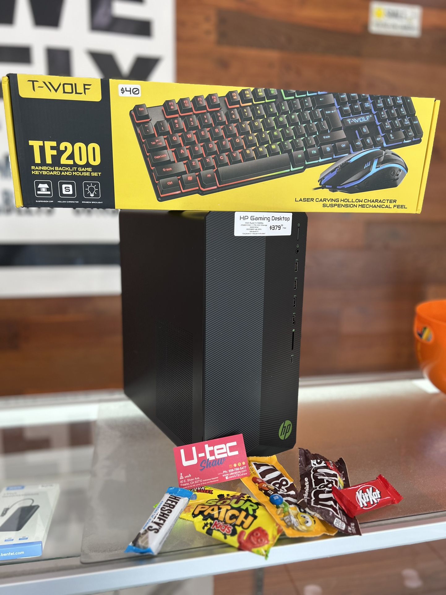 🎮💥 HP Gaming Desktop Bundle - Ryzen 5, RX 5500 4GB, New RGB Keyboard & Mouse, 90-Day Warranty!