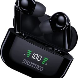 Wireless Earbuds Bluetooth Headphones with USB-C Quick Charging Case in Ear Headset IP7 Waterproof LCD Display Premium Sound Deep Bass Ear Buds Sweat 