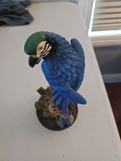 Blue parrot figurine