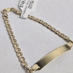 10kt Gold Kids ID Bracelet 6"