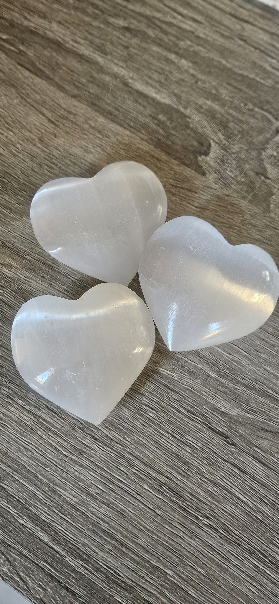 New Selenite Stone Hearts Wholesale $5