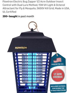 Flowtron Electric Bug Zapper 1/2 Acre Outdoor Insect Control with Dual Lure Method NEW 