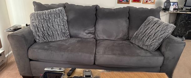 Grey microfiber couch