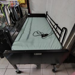 Drive Medical Delta Ultra Light Semi Electric Hospital Bed Mattress, Full Rails & Foam