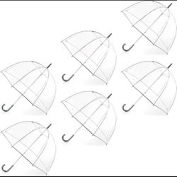 SIX totes Women's Clear Bubble Umbrella Transparent Dome and Rainproof Canopy Ideal for Weddings