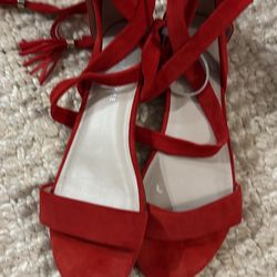 Kenneth Cole, New York Gladiator Sandals Leather Suede RED