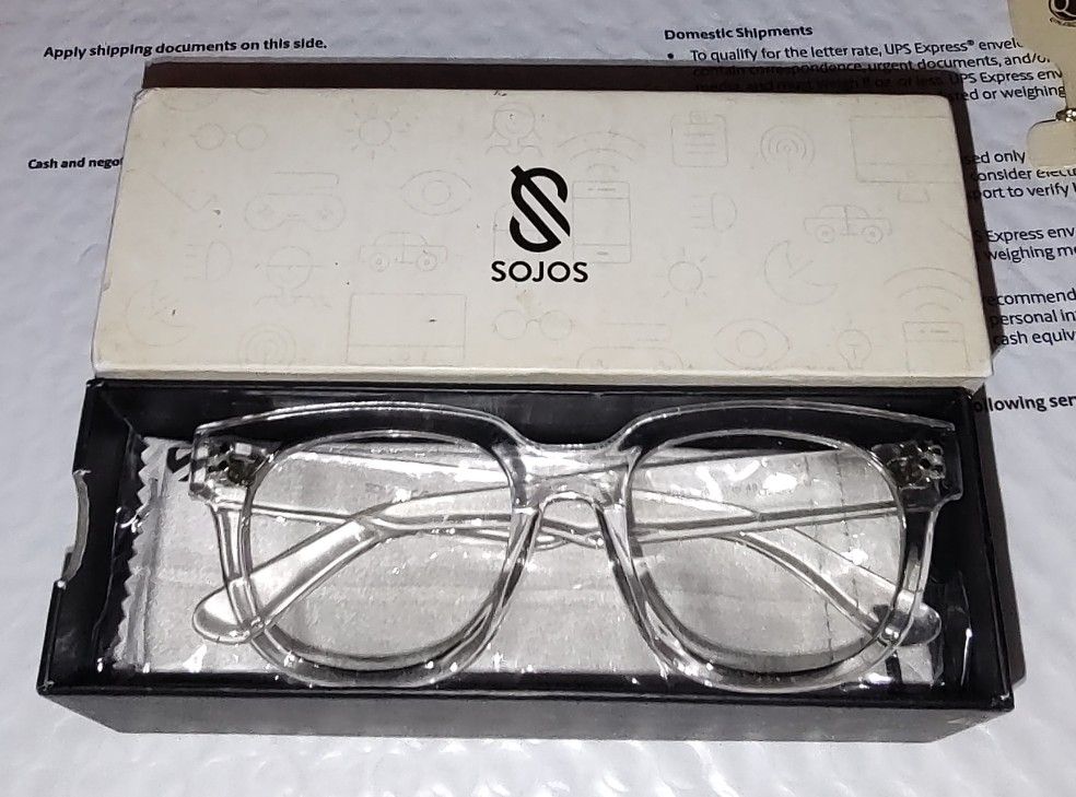 SOJOS Oversized Clear Square Anti Blue Light Blocking Computer Glasses Clear
