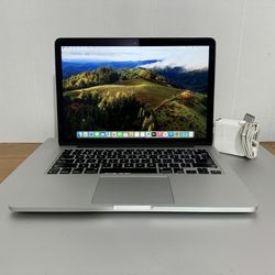 MacBook Pro 13 Inch Retina Apple laptop Intel i5 8GB Ram 512GB SSD macOS Sonoma including charger
