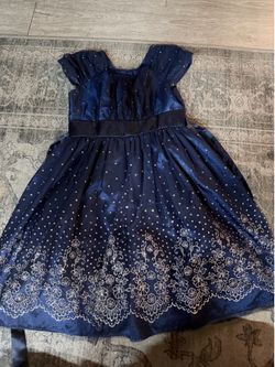 Girls Navy Blue Party Dress Size 10
