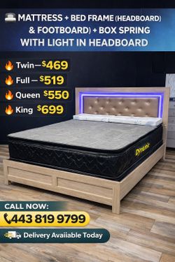 🚚 Mattress + Box Spring + Frame Available Today -  Delivery 🚚 Today