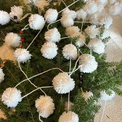 Awesome White Snowball Garland…. Comes In Various Lengths 