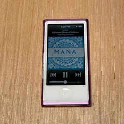 iPod Nano 7thGen Pink 16GB Model:A1446 w/2519-Songs/Charg Tested Good Read Blw!