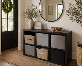 Black 6-Cube Storage Organizer Shelf
