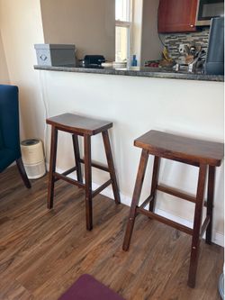 Bar height wooden barstools