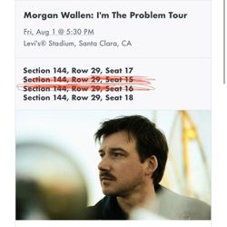 Morgan Wallen Concert Tickets  2 Tickets 