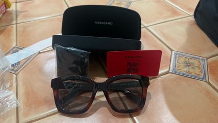Ferragamo Oversized Square Sunglasses with Case