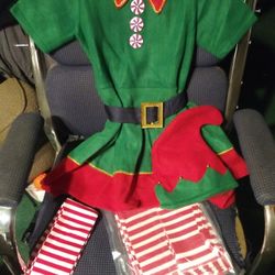 Girls Xmas dress,hat,stockings 
