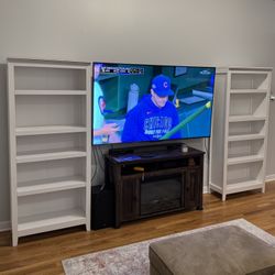 2 White 5 Tier Bookshelf 