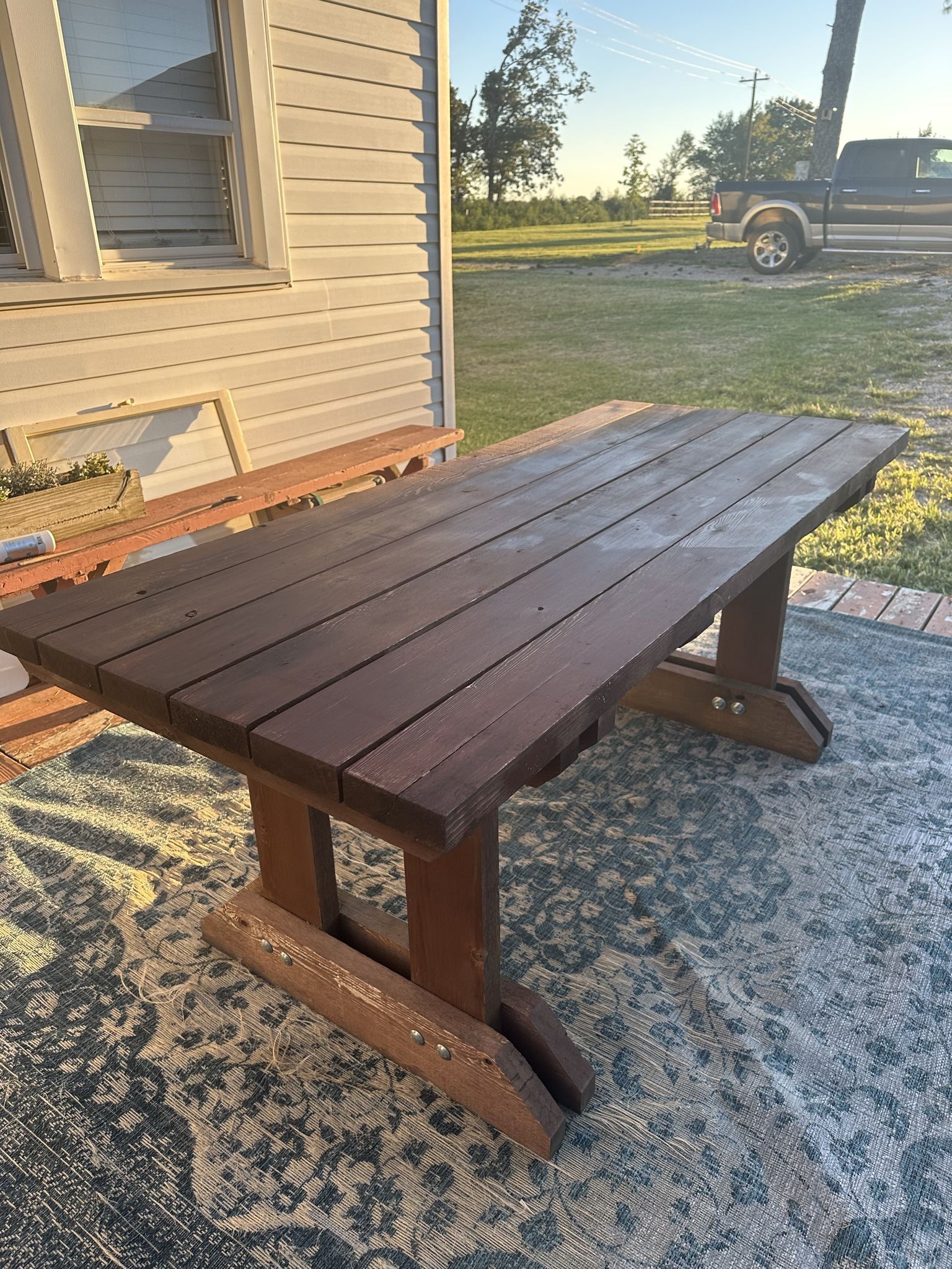 Custom Hand Made Cedar Farm Table Indoor Outdoor