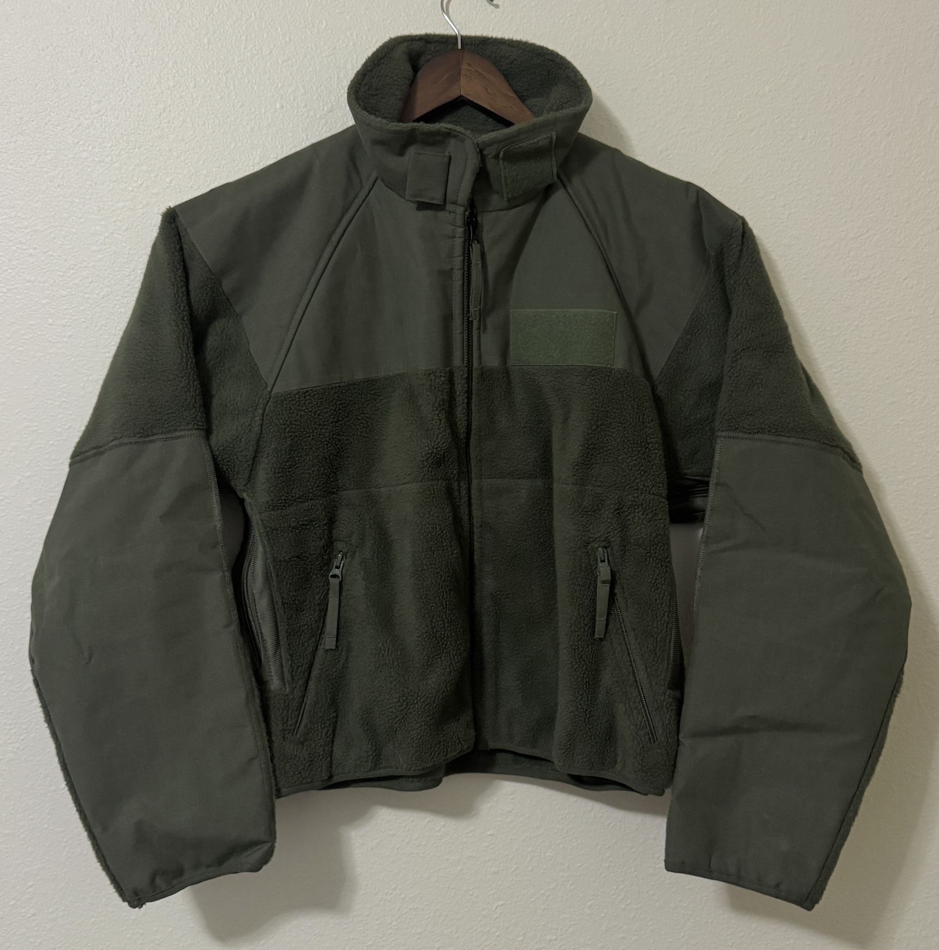 US Army Jacket Mens Medium Regular Green Fleece Aramid Flyers Fleece Polartec