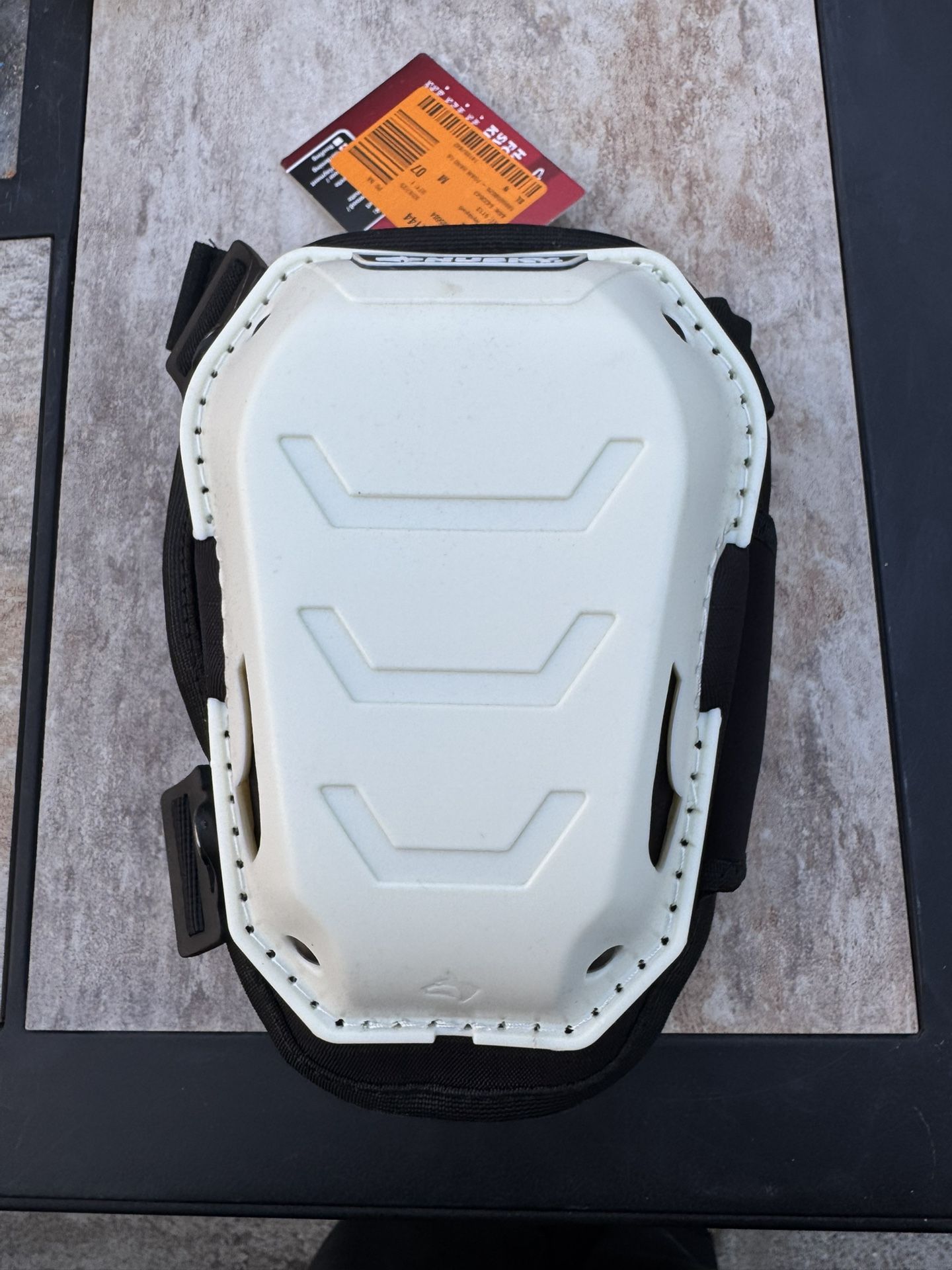 Husky White Foam Memory Foam Hard Cap Knee Pad with Adjustable Straps