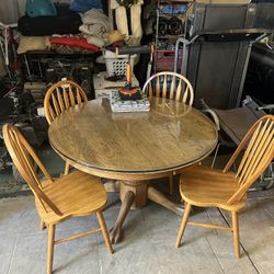Oak wood Table And Chair Set 