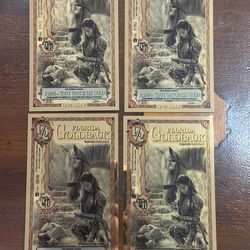 Florida 1/2 goldbacks x 4 - pure gold 1/1000 banknote