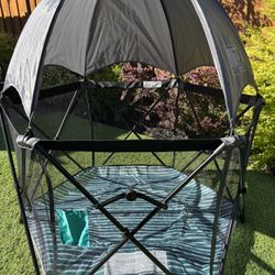 Portable Toddler Baby Playpen Playyard With Canopy