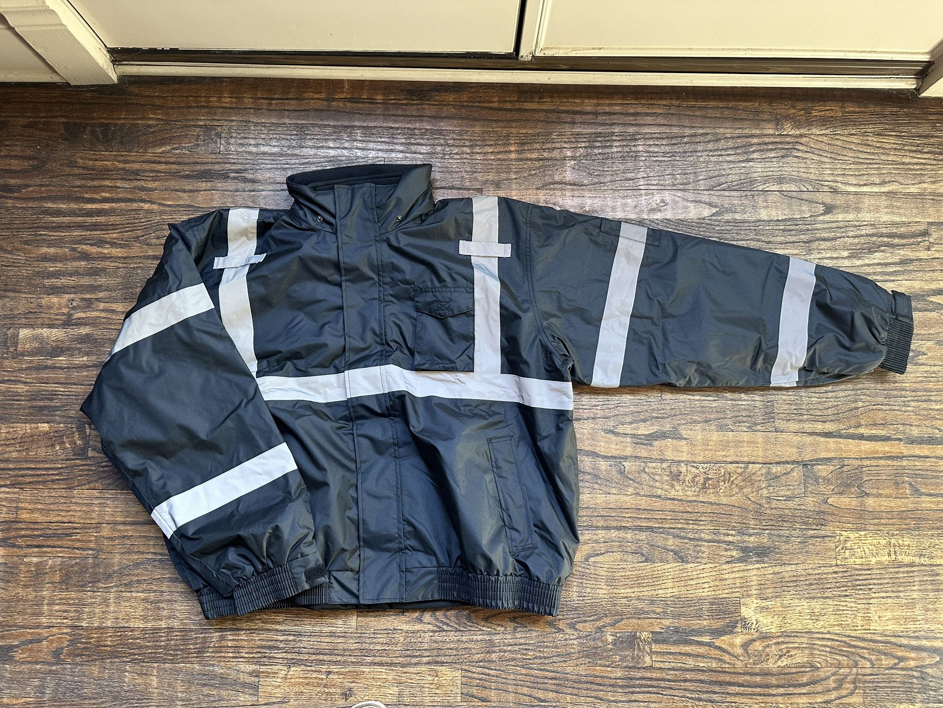 Brand NEW - SKSAFETY 3-in-1 High Visibility Winter Bomber Jackets Zip Out Fleece Liner Reflective Safety Coats for men Waterproof ANSI/ISEA Class 3(Bl
