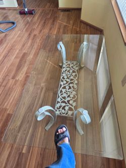 Coffee table with glass top
