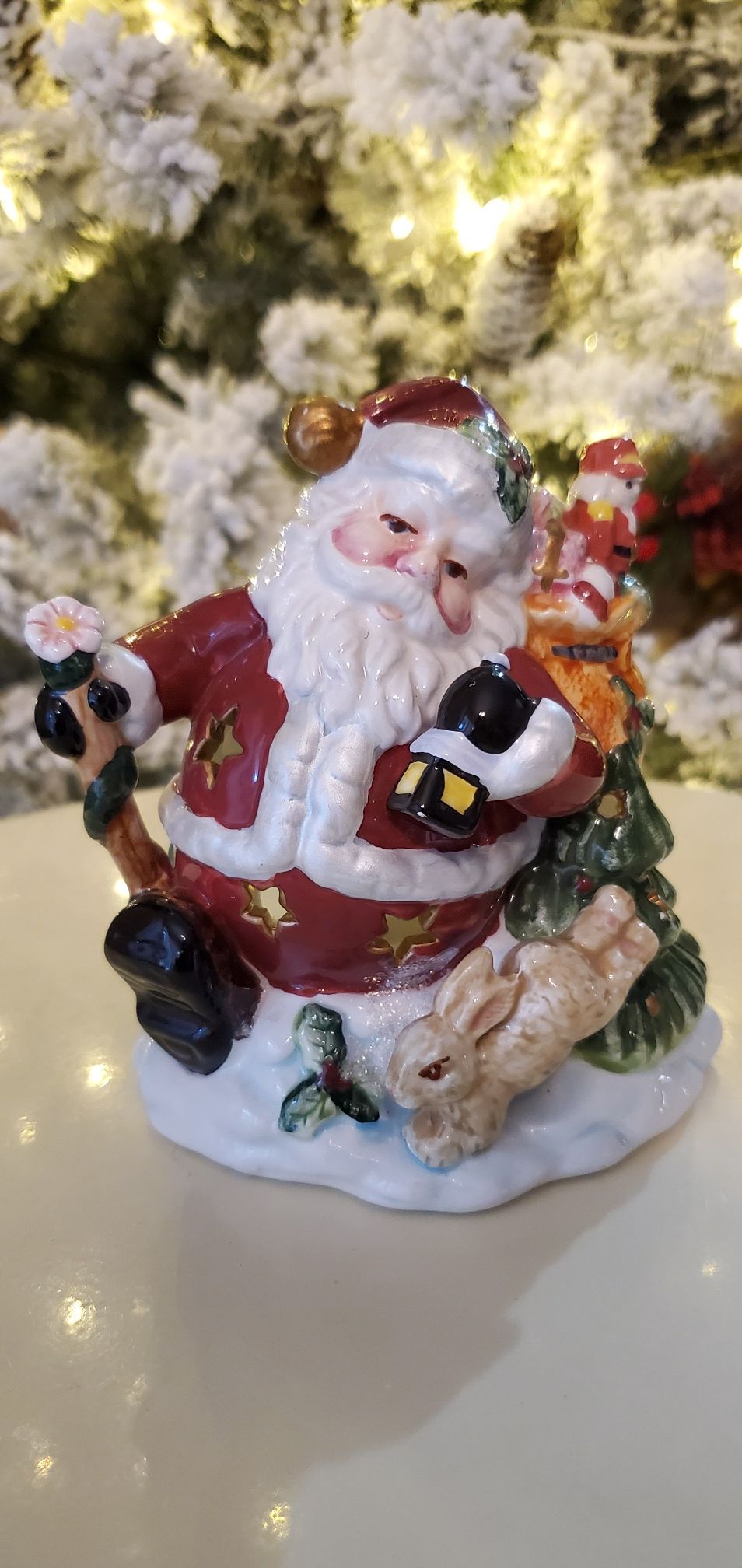 Ceramic Santa Candle/Tealight Holder