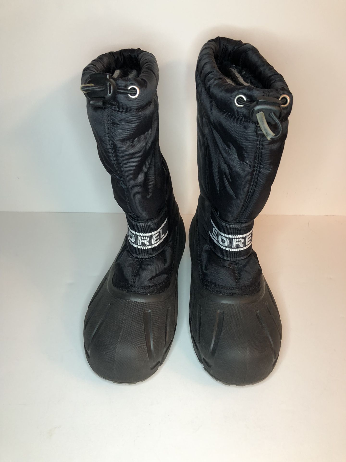 Sorel Youth Black Snow Chariot Insulated Winter Boots Size 3