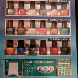 L.A.COLORS POLISH MANIA. New! 50 Piece Set/Kit. 18 Polishes, + +