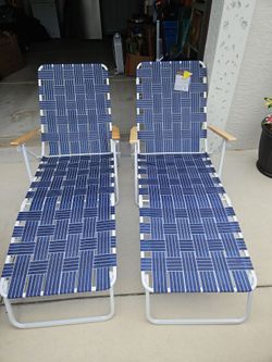 FOLDING WEB CHAISE LOUNGE CHAIRS